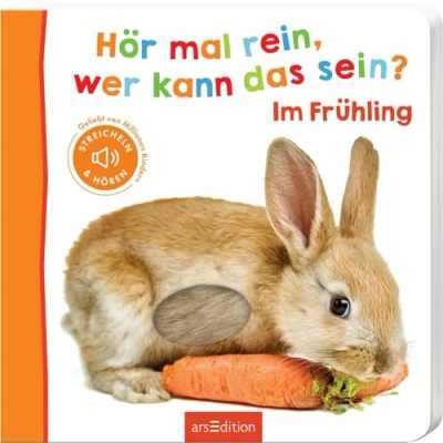 Abbildung von Hör mal rein, wer kann das sein? Im Frühling: Streicheln und hören Hochwertiges Pappbilderbuch mit 5 realistischen Sounds Fühlelementen für Kinder ab 18 Monaten