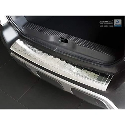 Abbildung von Edelstahl Heckstoßstangenschutz kompatibel mit Citroën C3 Aircross II 2017 &#039;Ribs&#039;, Silber