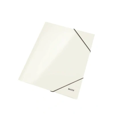 Abbildung von Leitz WOW 3 Klappen Mappe, 10er Pack, Eckspannermappe für bis zu 150 A4 Blätter, elastischer Verschluss, Dokumentenmappe aus Pappe, Weiß, 39820001