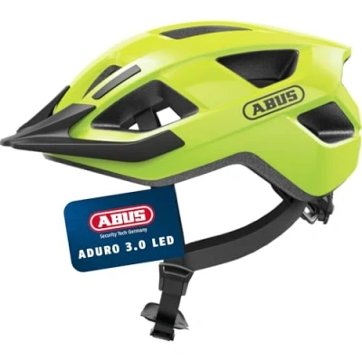 Abbildung von ABUS Fahrradhelm Aduro 3.0 LED Sportiver City Helm in stilvollem Design für alltägliche und sportliche Touren mit Rücklicht Damen Herren Größe M, Gelb