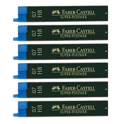 Abbildung von FABER CASTELL 205039 Feinminen Set Super Polymer, 6 Stück mit je 12 Minen, 0.7 mm, Härtegrad HB