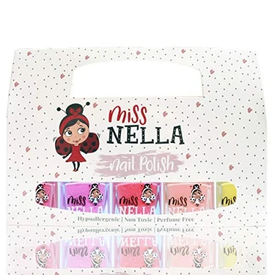 Abbildung von Miss Nella SUMMER SPARKLE 5er Pack Kinder Nagellack mit Peel off Formel auf Wasserbasis Non Toxic für