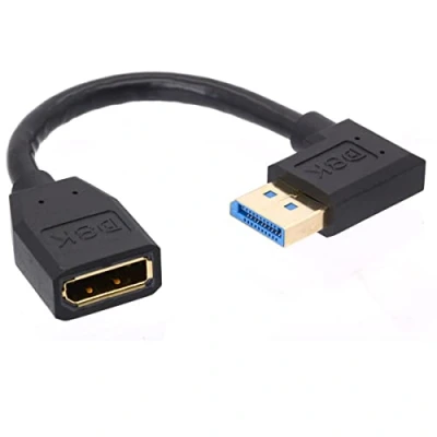 Abbildung von 8K 90 Grad Winkel Displayport 1.4 Verlängerungskabel, Stecker auf Buchse, Kabel für HP Dell Asus @ 60Hz 4K 144Hz 1080p 240HZ 15cm (unten) (Left)