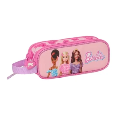 Abbildung von Safta Barbie Love Federmäppchen für Kinder, ideal Schulkinder, bequem und vielseitig, Qualität Widerstandsfähigkeit, 21 x 6 8 cm, Rosa, Estándar, Casual