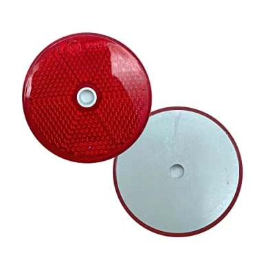 Abbildung von DOJA Barcelona Anhänger Reflektor Rund Rückstrahler Universal Katzenaugen Pack 10 Rot Beleuchtung, Reflektoren Aufkleber, Auto Reflektoren, Wohnwagen