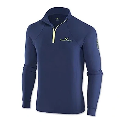 Abbildung von Black Crevice Herren Skirolli Zipper Shirt, dunkelblau/gelb, XXXL