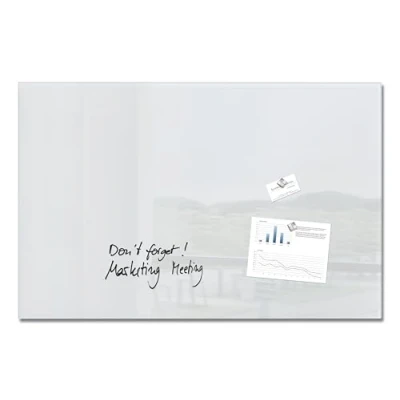 Abbildung von SIGEL GL141 Premium Glas Whiteboard 100x65 cm super weiß hochglänzend, SGS geprüft, einfache Montage, incl. 3 starke Magnete, Magnettafel für Büro &amp; Schule, Artverum