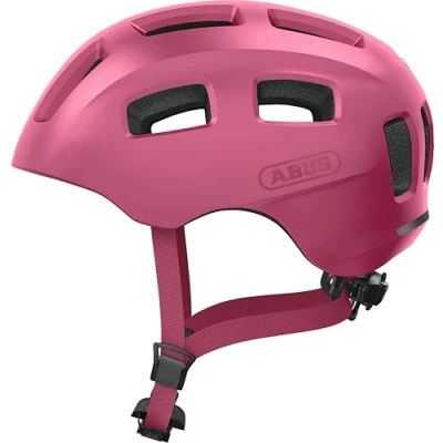 Abbildung von ABUS Fahrradhelm Youn I 2.0 mit Licht für Kinder, Jugendliche und Junge Erwachsene Mädels Jungs Mono rot, Größe S