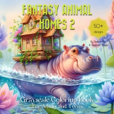 Abbildung von Fantasy Animal Home 2 grayscale coloring Book: With whimsical houses, flowers and animals Suitable for Teens Adults Relaxation Stress ... Homes book, Band 2)