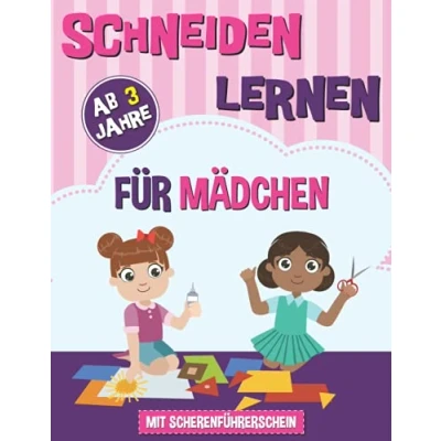 Abbildung von Schneiden Lernen ab 3 Jahre für Mädchen: Übungsheft mit Schneideübungen zur Verbesserung der Konzentration und Feinmotorik Spaß Kinder