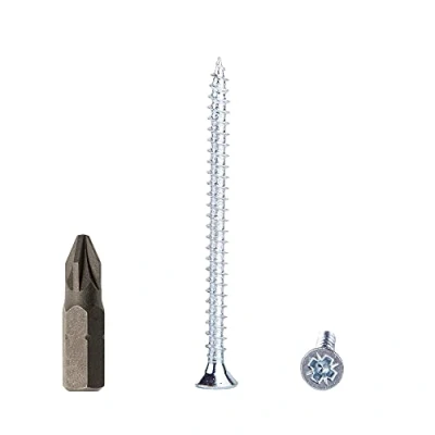Abbildung von 50 Stück Stahl verzinkt 4,0 x 60 mm Holzschrauben Spanplattenschrauben Universal Pozi Drive Schraube PZ Vollgewinde Senkkopf (50, mm)