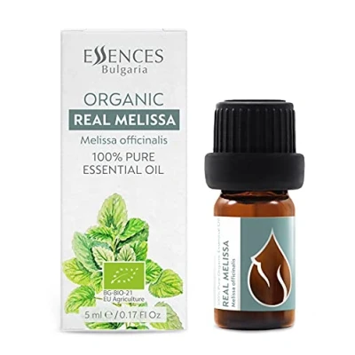 Abbildung von Essences Bulgaria BIO Zitronenmelisse Ätherisches Öl 5ml Melissa officinalis 100% Naturrein Unverdünnt zertifiziert Spitzenqualität aus Familienbetrieb Ohne Gentechnik Vegan