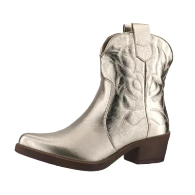 Abbildung von Elara Cowboy/Bikerstiefelette, Damen, Größe: 39, Goldfarben Schuhe