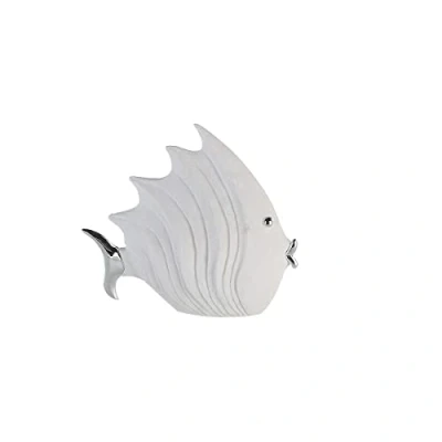 Abbildung von Deko Fisch in Stein Optik, 29 x 26 cm, weiß/silber