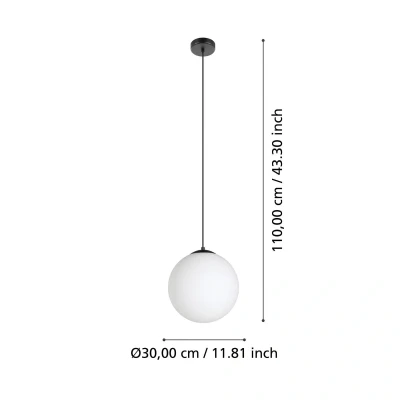 Abbildung von EGLO Hängeleuchte »RONDO 3«, Leuchtmittel E27 wechselbar ohne Leuchtmittel, in schwarz aus Stahl exkl. 40W