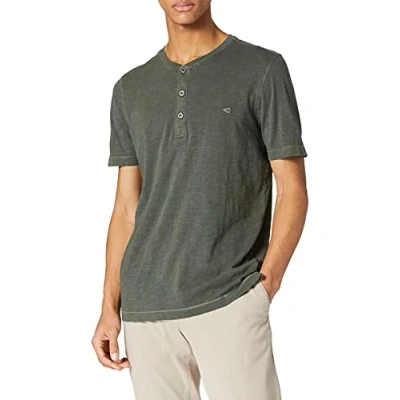 Abbildung von camel active Herren Kurzarm Henley T Shirt mit Knopfleiste Grün Menswear S