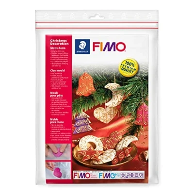 Abbildung von STAEDTLER Motiv Form &quot;Weihnachtsschmuck&quot; Fimo Accessoires, einfaches Entformen, Lebensmittel kompatibel, Frost und hitzebeständig, extrem lange Lebensdauer, mit detaillierter Anleitung, 8742 35