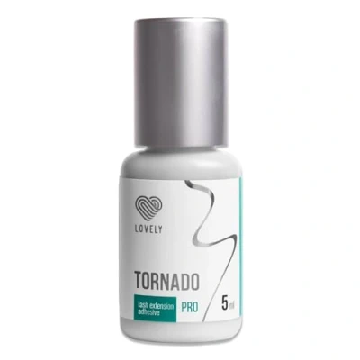 Abbildung von LOVELY Wimpernkleber TORNADO ultraschneller Kleber, Trocknungszeit: SOFORT 8 Wochen Haftkraft, sehr beständig für professionelle Wimpernverlängerung, Lash Extension Glue 5ml, Schwarz