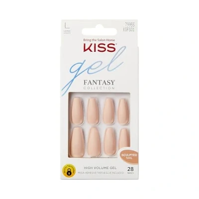 Abbildung von KISS Gel Fantasy Collection, 4 the Cause, lange modellierte Nägel in Coffin Form, enthält 28 künstliche Nägel, Nagelkleber, Nagelfeile und Manikürstäbchen
