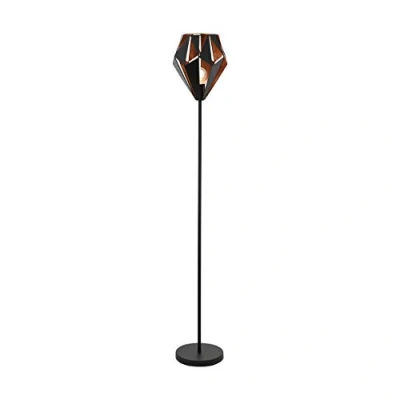 Abbildung von Eglo 49994 Stehleuchte Vintage CARLTON 1 Stahl schwarz, kupfer E27 3X40W H:152,5cm Ø25,5cm mit Fußtrittschalter