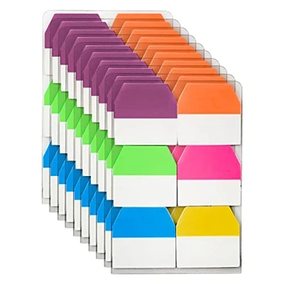 Abbildung von VANRA 1200 Pcs Sticky Index Tabs Selbstklebende Highlighter Tabs, beschreibbar und repositionierbar Etiketten Seite Marker für das Lernen Arbeit, 10 Set