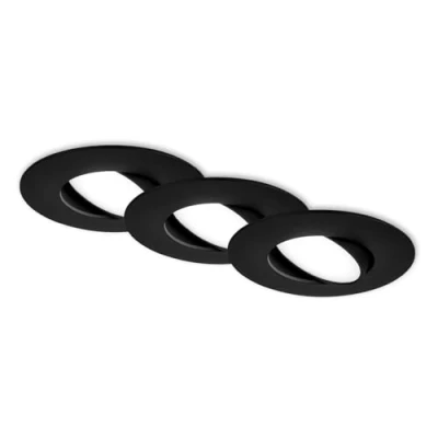 Abbildung von BRILONER 3er Set LED Einbaustrahler 230V, Strahler Badezimmer IP65, Deckenstrahler stufenlos dimmbar, Spots, Deckenspots, Badezimmerlampe, Schwarz, 90x45 mm (DxH)