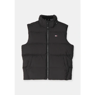 Abbildung von Tommy Jeans Herren Weste Essential Down Vest mit Kapuze, Schwarz (Black), XXL