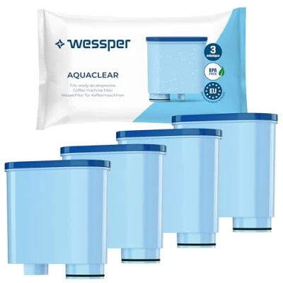 Abbildung von Wessper Wasserfilter Kartuschen Kompatibel mit Philips Aquaclean CA6903/10 CA6903/22 CA6903 und Saeco Kaffeemaschine, Filterpatrone Aktivkohle für Kaffeevollautomat 4er Pack