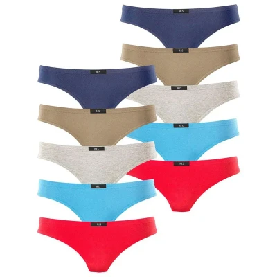 Abbildung von H.I.S 10 PACK Slip Rot marine blau khaki grau meliert, Damen, Größe: 46, meliert