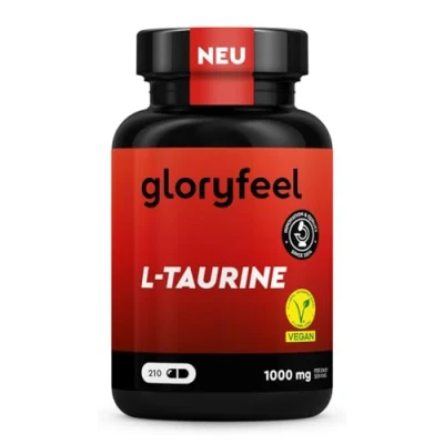 Abbildung von Taurin Kapseln 1000mg L pro Tag 210 vegane für Sport &amp; Fitness (2 Stück Tag) Aminosäure Taurine Pre Workout Ohne Koffein Amino Acid laborgeprüft