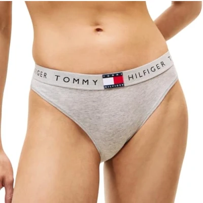 Abbildung von Tommy Hilfiger Damen Slip Bikini Form Classic mit Logobund, Grau (Light Grey Heather), S