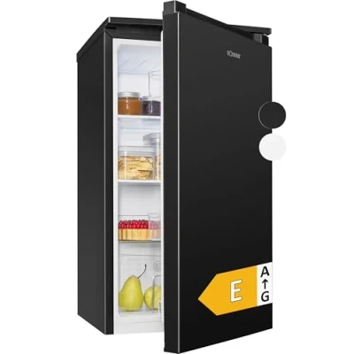 Abbildung von Bomann® Kühlschrank ohne Gefrierfach Energieklasse E 84cm leise 3 Ablagen Türanschlag wechselbar 87L klein mit Gemüsefach Standardkühlschrank VS 7255 schwarz