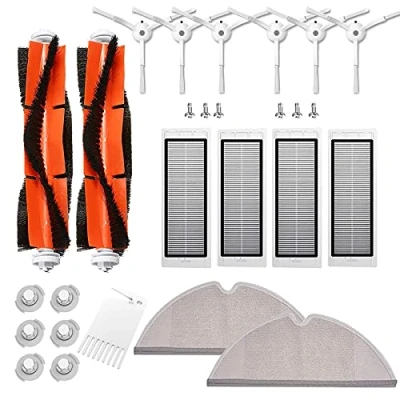 Abbildung von Zubehör für Xiaomi Saugroboter, Ersatzteile Roborock S50 S51 S55 S5 max S6 S60 S65, HEPA Filter, Hauptbürste, Wischtücher, Seitenbürste 27 teilig