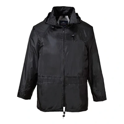 Abbildung von Portwest S440 Herren Leichte Wasserdichte Klassische Regenjacke Schwarz, 4XL