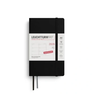 Abbildung von LEUCHTTURM1917 372563 Wochenkalender Pocket (A6) 2026, 12 Monate, Softcover, Schwarz, Deutsch