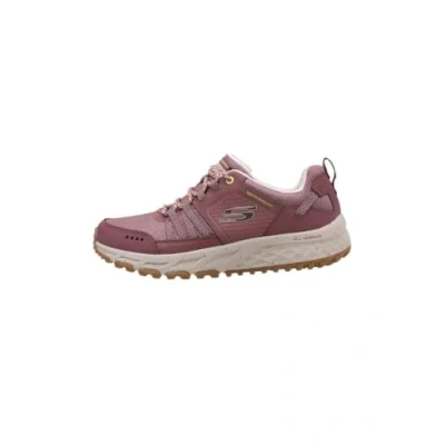 Abbildung von Skechers 180061 Mve, niedrig geschnittene Wanderschuhe für Damen, malvenfarbenes Leder Mesh mit gelbem Besatz, 38 EU