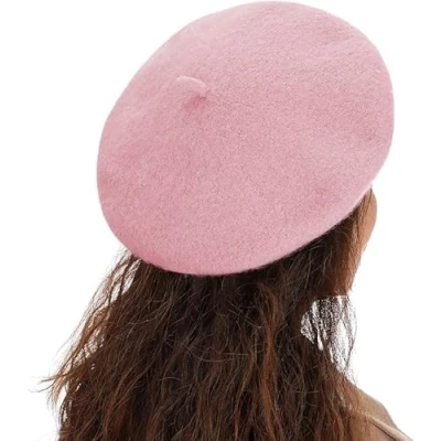 Abbildung von TRIXES Französische Baskenmütze in modischem klassishe Künstlermütze (Rosa)