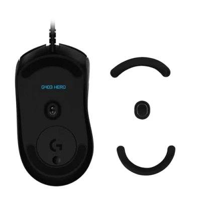Abbildung von kwmobile Mouse Feet Sticker kompatibel mit Logitech G403 / G603 G703 Ersatz Glider Mausfüße passgenau Maus Glides in Schwarz