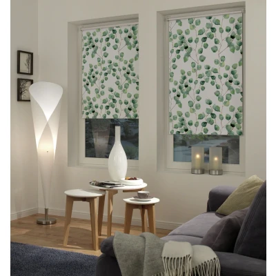 Abbildung von GARDINIA Rollo ohne Bohren, Zum Klemmen, Blickdicht, Sichtschutz, Blendschutz, Lichtundurchlässiges für Fenster, Digiprint Blackout Isabella, Weiß/Dekor, 120 x 150 cm