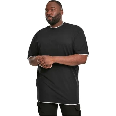 Abbildung von Urban Classics Herren Bekleidung Contrast Tall Tee T shirt, Schwarz (Blk/Wht), M EU