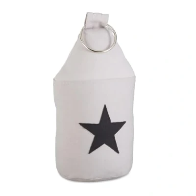 Abbildung von Relaxdays Türstopper Stern, Türpuffer Stoff, Türsack Boden, extra hoch, mit Griff, dekorativ, HxD: 23 x 11 cm, grau, Baumwolle, Sand, Metall, 1 Stück