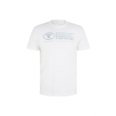 Abbildung von TOM Tailor Printed TEES Tshirt print, Herren, Größe: Small, White