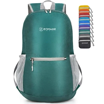 Abbildung von ZOMAKE Ultraleicht Faltbarer Rucksack Packbare Backpacks 20L,Kleiner Faltbar Rucksäcke Wanderrucksack Wasserdicht für Damen Herren Outdoor Wandern(Dunkelgrün)