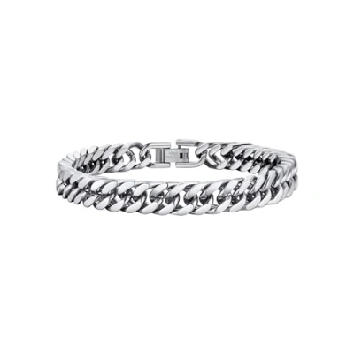 Abbildung von PROSTEEL Herren Armband Edelstahl Panzerkette schwer Glieder Link Kettenarmband 21CM Armkette Armreif, 8mm Breit, silber