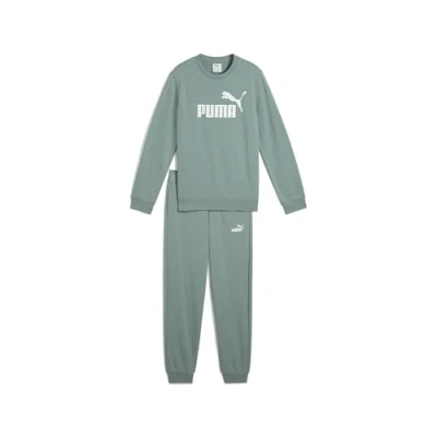 Abbildung von Puma LOGO CREW SUIT Unisex Trainingsanzug für Kinder, Größe: 164, Green moon