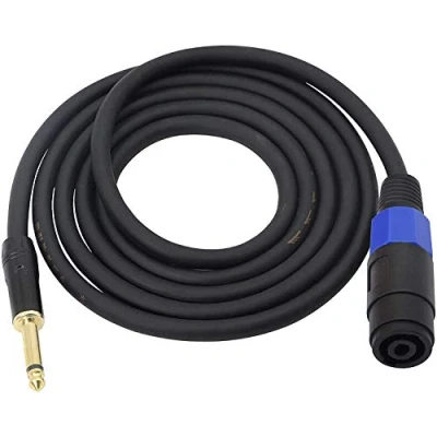Abbildung von Speakon auf 1/4 Zoll Mono Lautsprecherkabel, 6,35 mm TS Stecker Buchse, 14 Gauge, Audio Verstärker 2m