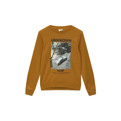 Abbildung von s.Oliver MIT Fotoprint Sweatshirt für Kinder, Größe: 158/164, Senf