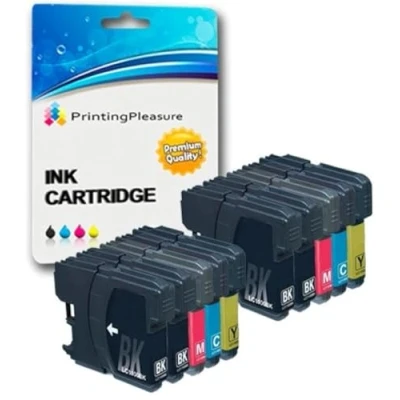 Abbildung von 10 Tintenpatronen kompatibel zu LC1100 LC980 für Brother DCP 145C 165C 195C 197C 385C 585CW 6690CW MFC 250C 290C 490CW 5890CN 5895CW 6490CW 990CW J615W Schwarz/Cyan/Magenta/Gelb, hohe Kapazität