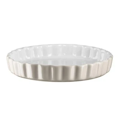 Abbildung von MÄSER 931143 Kitchen Time Tarteform, Quicheform, Obstkuchenform, kratz und schnittfest, runde Backform mit Wellenrand, Ø 27 cm, Keramik, Grau