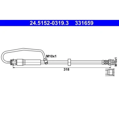 Abbildung von ATE 24.5152 0319.3 Bremsschläuche 318 M10x1 AUDI: A4 B9 Avant